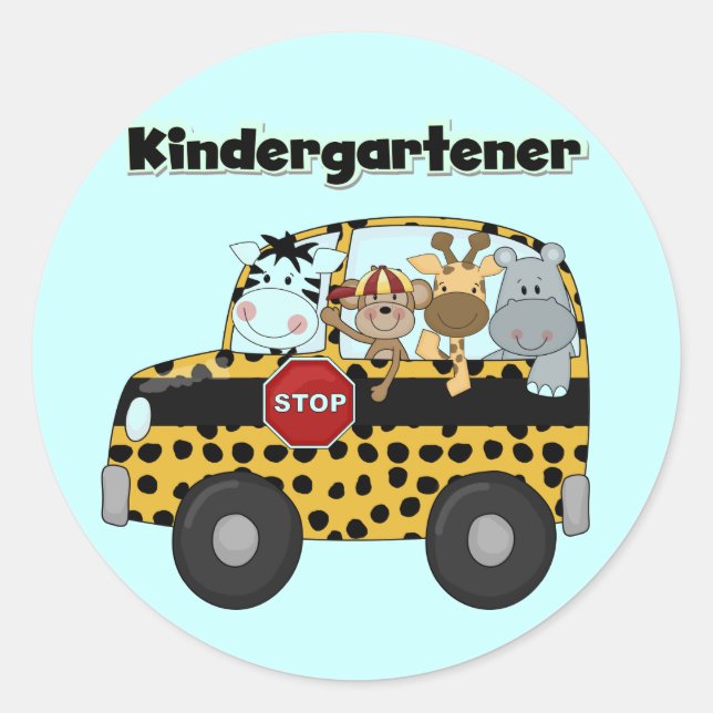 Zoo Animals Kindergartener Classic Round Sticker (Front)