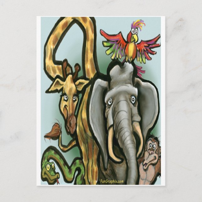 Zoo Animals Postcard (Front)