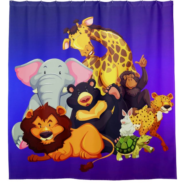 zoo animals Shower Curtain (Front)
