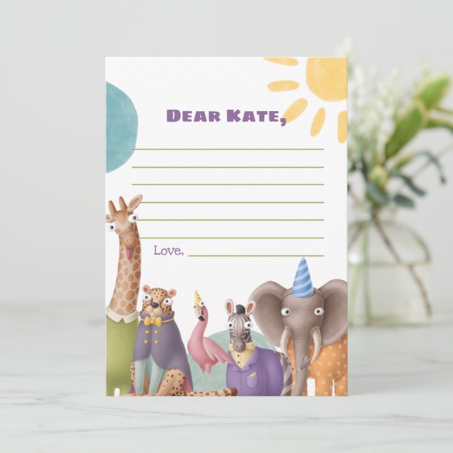 Zoo Animals Time Capsule Sign Card (Standing Front)