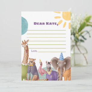 Zoo Animals Time Capsule Sign Card