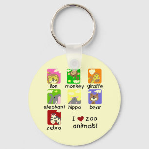 Zoo Animals Tshirts and Gifts Keychain