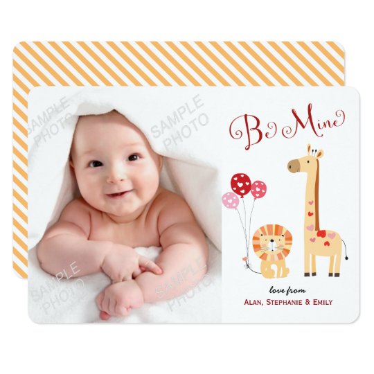 Zoo Animals Valentines Day Photo Card