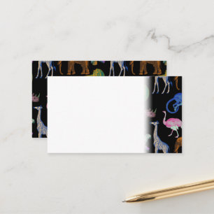 Zoo Animals Vibrant Colours Pop Art Animal Lovers Appointment Card