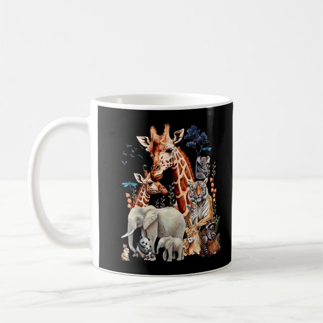 Zoo Animals Wildlife Birthday Party Animal Coffee Mug (Left)