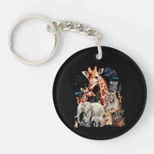 Zoo Animals Wildlife Birthday Party Animal Keychain