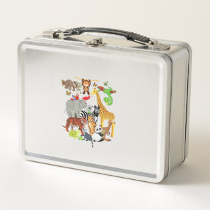 Zoo Animals Wildlife Birthday Party Zoo Day 26 Ani Metal Lunch Box