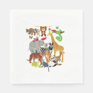 Zoo Animals Wildlife Birthday Party Zoo Day 26 Ani Napkin