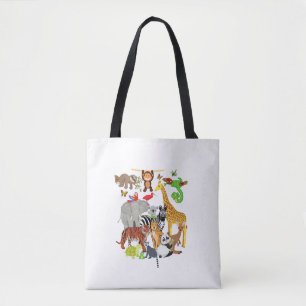 Zoo Animals Wildlife Birthday Party Zoo Day 26 Ani Tote Bag