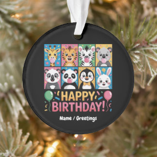 Zoo Animals Wildlife Birthday Party Zoo Day Funny Ornament