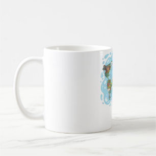 Zoo Animals World Map Planet Earth Ecological Syst Coffee Mug