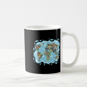 Zoo Animals World Map Planet Earth Ecological Syst Coffee Mug