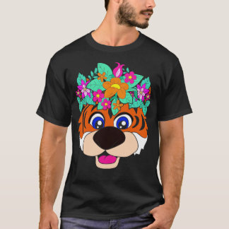 Zoo Asian Animal Floral Tiger T-Shirt