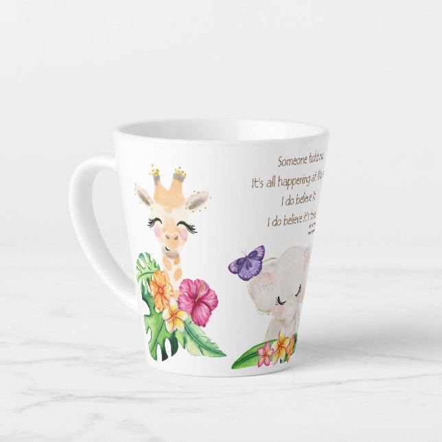 Zoo Babies With Flowers Latte Mug (Left Angle)