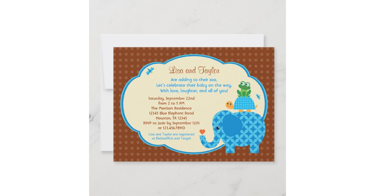 Zoo Baby Boy Shower Invitation Zazzle