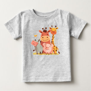 Zoo Crew Cuddles – Adorable Animal Parade Baby T-Shirt