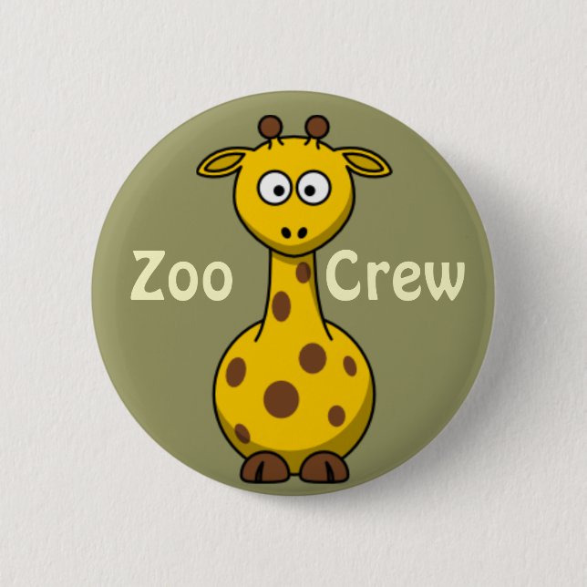 Zoo Crew Giraffe 2 Inch Round Button (Front)