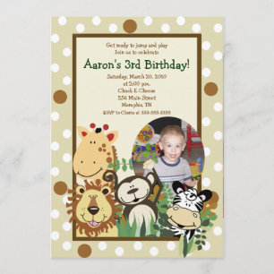 ZOO CREW Jungle *PHOTO* BIRTHDAY INVITE 5x7