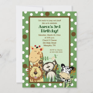 ZOO CREW Jungle Safari BIRTHDAY INVITE 5x7