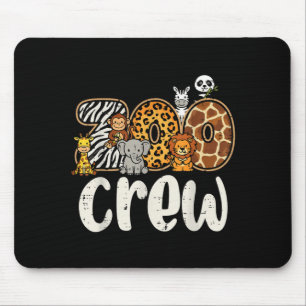 Zoo Crew Safari Animals Cute Jungle Matching Women Mouse Pad