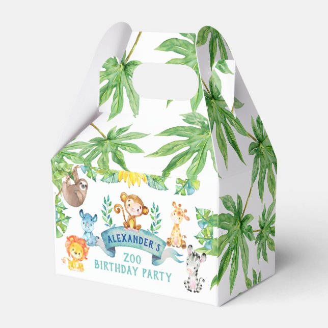 Zoo favor box, Jungle Safari party Favor Box (Back Side)