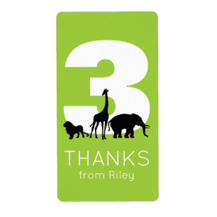 Zoo fête d'anniversaire animal merci stickers