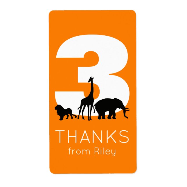 Zoo fête d'anniversaire merci stickers (Devant)