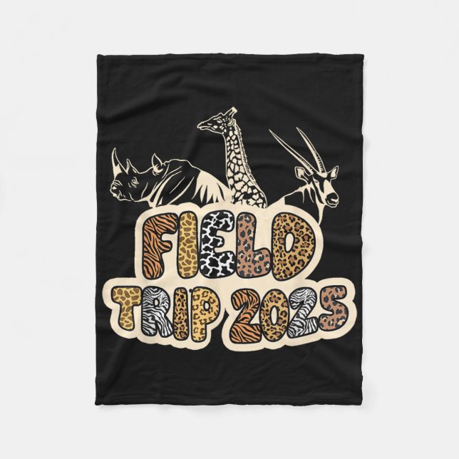 Zoo Field Trip Squad Field Day 2025 Matching Teach Fleece Blanket (Front)