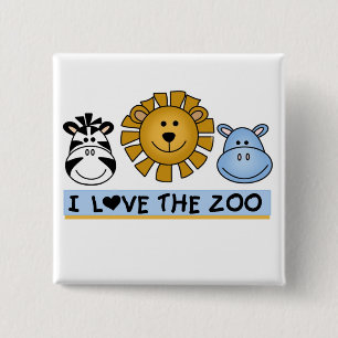 Zoo Friends 2 Inch Square Button