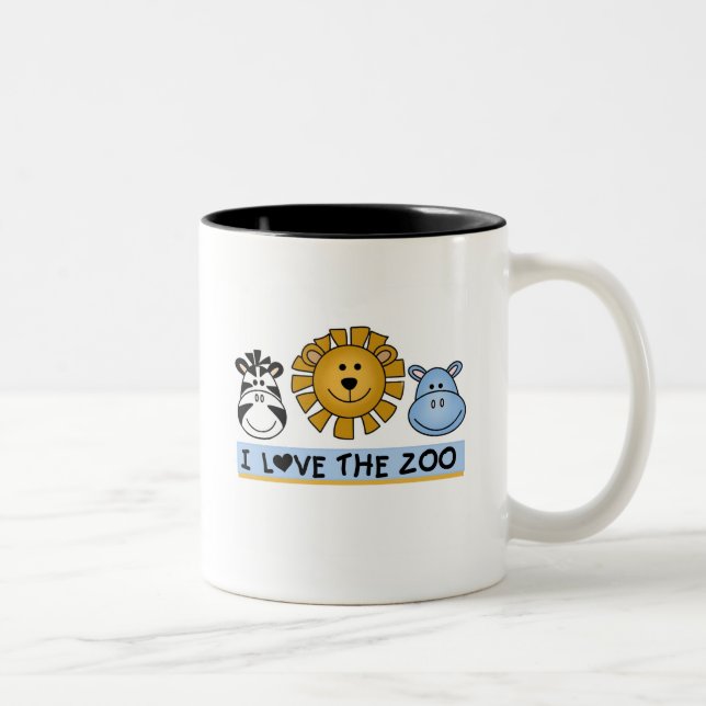 Zoo Friends T-shirts and Gifts Two-Tone Coffee Mug (Right)