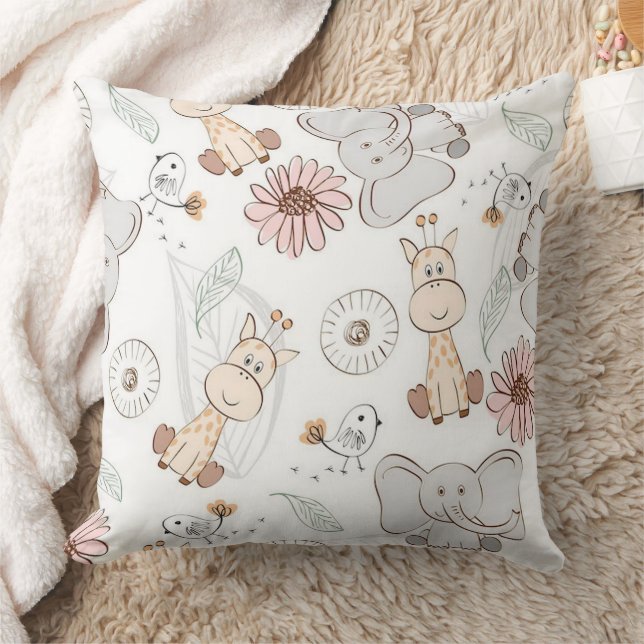 Zoo Friends Throw Pillow 20" x 20" (Blanket)