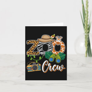 Zoo Giraffe Crew Safari Animal Zoo Keeper Kids Fie Card