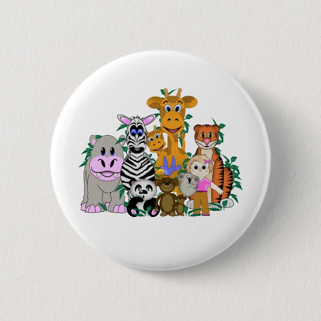 ZOO Girl 2 Inch Round Button (Front)