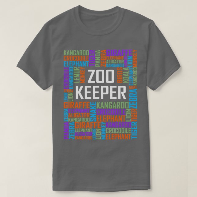 Zoo Keeper Words T-Shirt (Design Front)