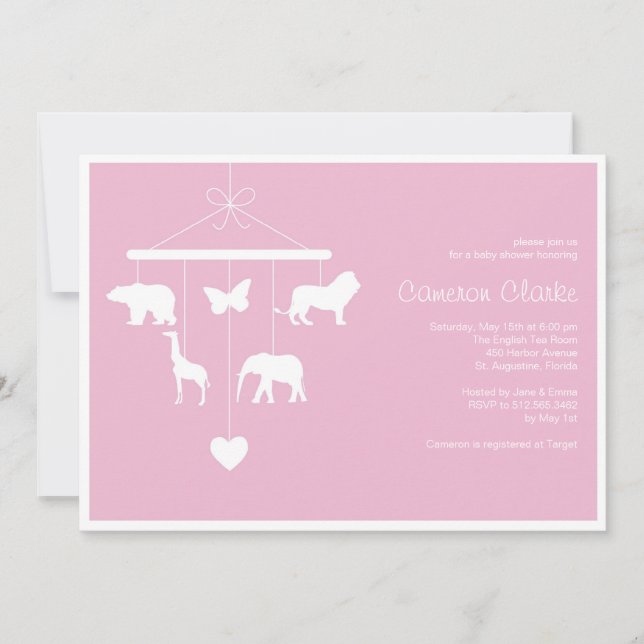 Zoo Mobile Baby Shower Invitation (Front)