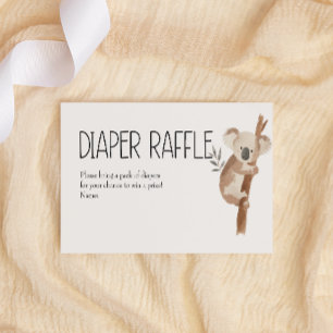 Zoo Nursery Animals Baby Shower Diaper Raffle Card