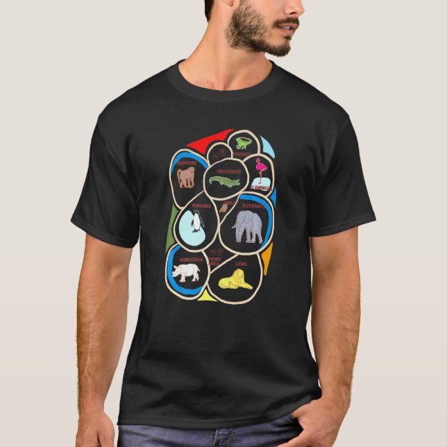 Zoo Park Map Animals Boys Graphic Girls Novelty Wo T-Shirt (Front)