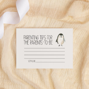 Zoo Safari Animals Baby Shower Parenting Tips Card