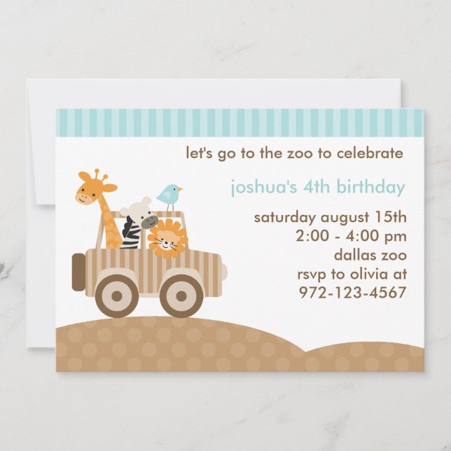 Zoo Safari Invitation (Front)