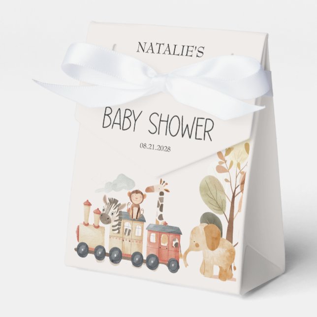 Zoo Safari Nursery Animals Baby Shower Favor Box (Front Side)