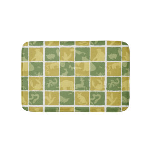 zoo themed pattern bath mat