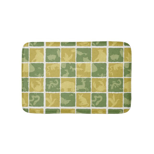 zoo themed pattern bath mat (Front)