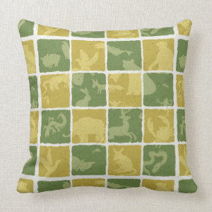 zoo themed pattern throw pillow