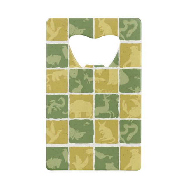 zoo themed pattern wallet bottle opener (Front)