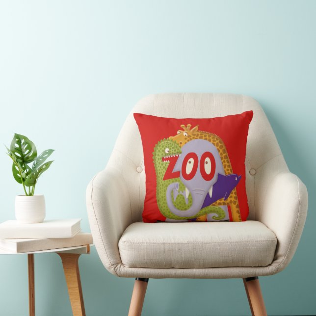 Zoo! Throw Pillow (Chair)