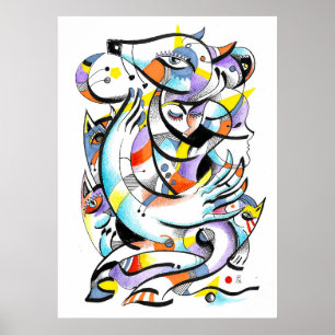 Zoo watercolours poster