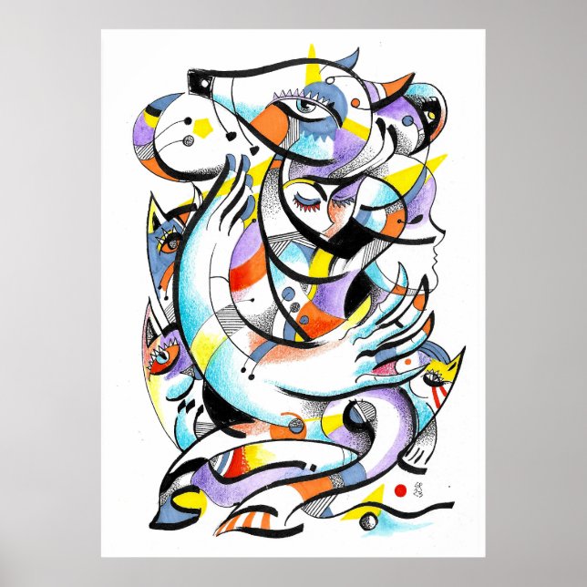 Zoo watercolours poster (Front)