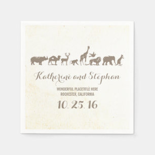 zoo wedding or safari wildlife paper napkins