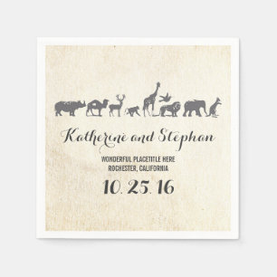 zoo wedding or safari wildlife paper napkins