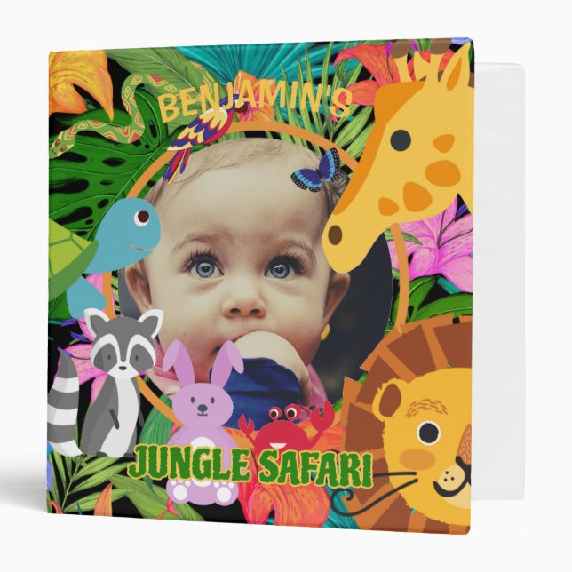 Zoo Wild Animal Jungle Safari Kids Birthday Binder (Front/Inside)